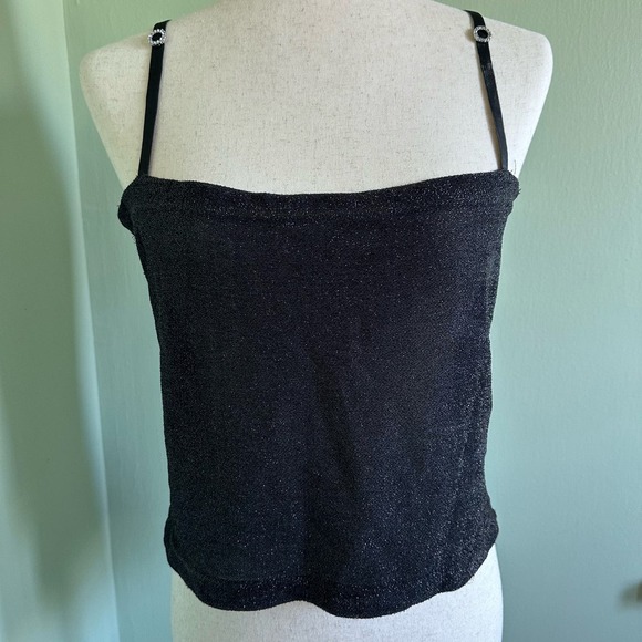 Vintage y2k Whimsigoth Black Silver Tube Top size OS - Picture 1 of 5